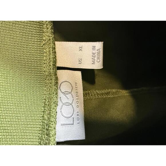 LOGO by Lori Goldstein Women's Pants Satin Cargo Pant Green Size XL - Picture 4 of 5